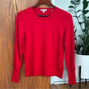 Merino Wool Red Crew Neck Sweater in size M